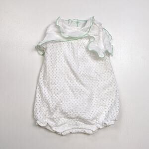 Janie and Jack Romper Girls Sz 18-24m White Bubble Outfit Frilly